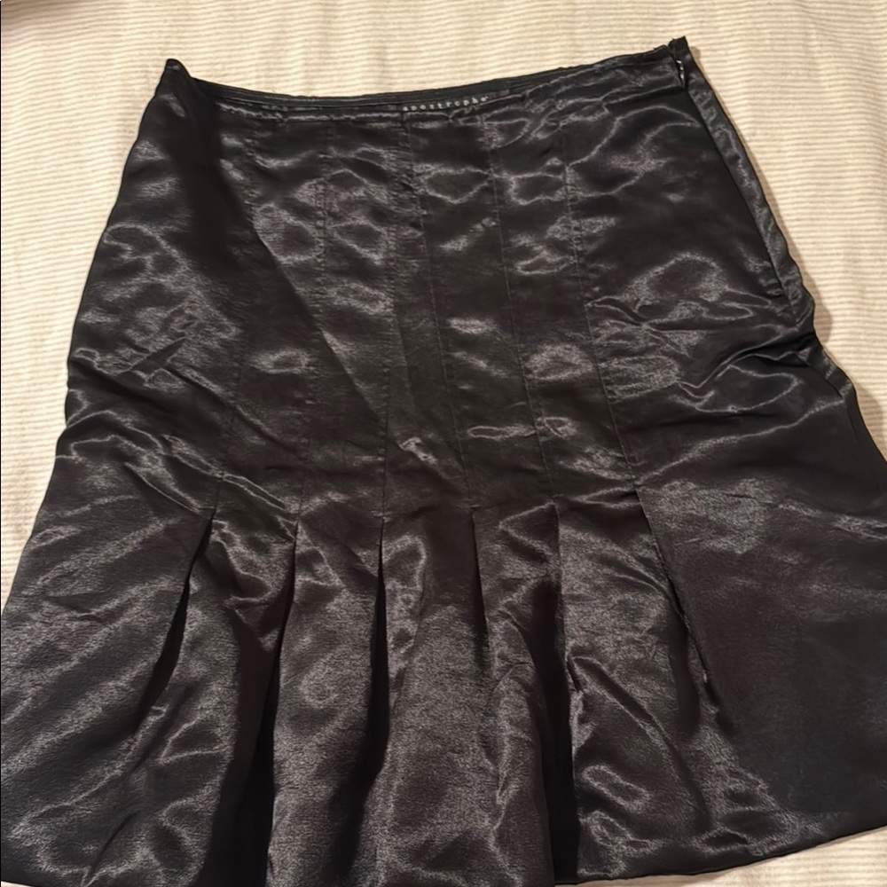 Apostrophe Black Mini Trumpet Skirt with Pleats